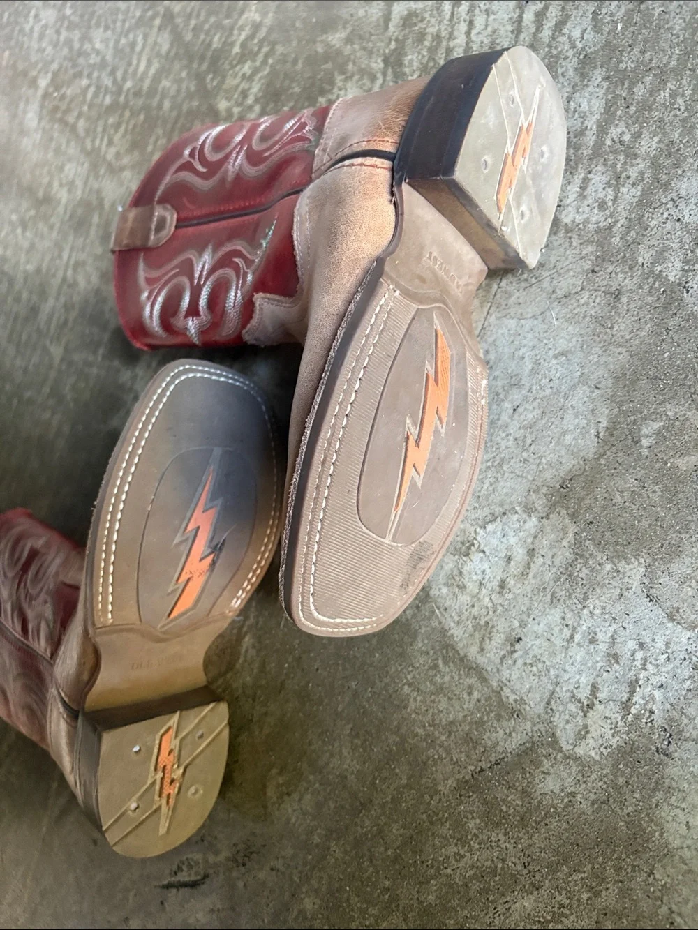 One West Kids Red and Brown Western Cowboy Boots